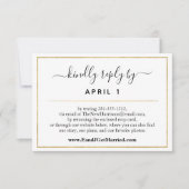 Site Web Simple Gold Script Mariage/Réception RSVP (Devant)
