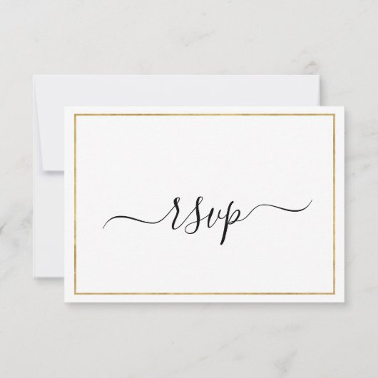 Site Web Simple Gold Script Mariage/Réception RSVP (Dos)