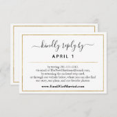 Site Web Simple Gold Script Mariage/Réception RSVP (Devant / Derrière)