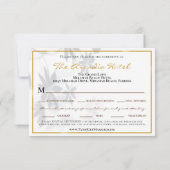 Site Web Tropical Leaf Shadow Reception Dîner RSVP (Dos)