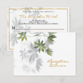 Site Web Tropical Leaf Shadow Reception Dîner RSVP (Devant / Derrière)