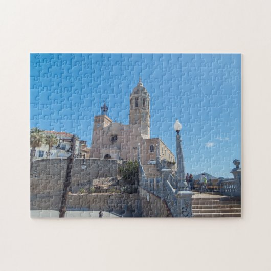 Sitges kerkpuzzel uitzicht legpuzzel (Horizontaal)
