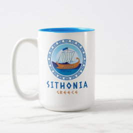 Sithonia, Griekenland Grieks scheepsontwerp Tweekleurige Koffiemok