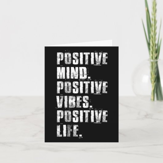 Sitive Mind Sitive Vibes Sitive Life Motivational Kaart (Voorkant)
