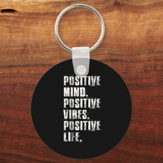 Sitive Mind Sitive Vibes Sitive Life Motivational Sleutelhanger (Voorkant)