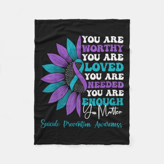 Sitive Motivational Suprt Suicide Prevention Aware Fleece Deken (Voorkant)