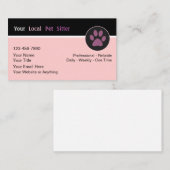 Sitter pour animaux de compagnie Cartes de visite  (Devant / Derrière)