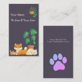 Sitter pour animaux de compagnie mignon / Carte de (Devant / Derrière)