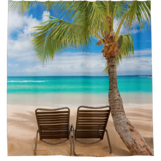 Sittin Easy Tropical Beach Shower Curtain Douchegordijn