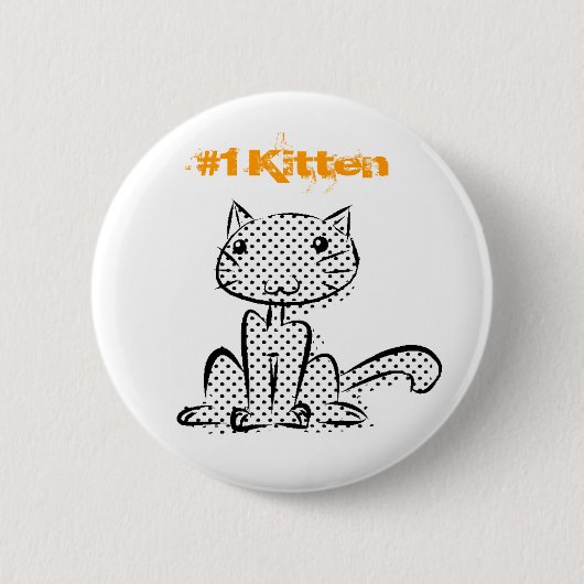 Sitting #1 Kitten Ronde Button 5,7 Cm (Voorkant)