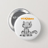 Sitting #1 Kitten Ronde Button 5,7 Cm (Voorkant /achterkant)