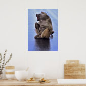 Sitting Baboon Poster (Keuken)