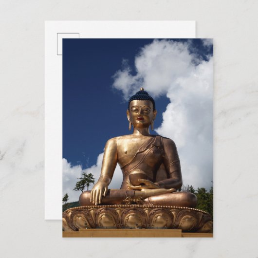 Sitting Buddha standbeeld Briefkaart (Voorkant / Achterkant)