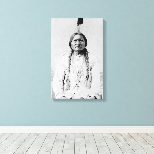 Sitting Bull Canvas Afdruk (Insitu (Houten vloer))
