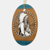 Sitting Bull-Design Keramisch Ornament (Links)