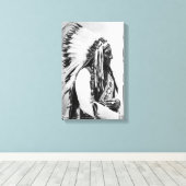 Sitting Bull, een Hunkpapa Sioux Canvas Afdruk (Insitu (Houten vloer))