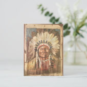 Sitting Bull Indian Chief Briefkaart (Staand voorkant)