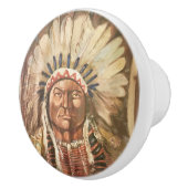 Sitting Bull Indian Chief Keramische Knop (Rechts)
