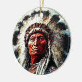 Sitting Bull Keramisch Ornament (Links)