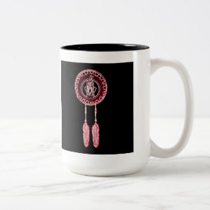 'Sitting Bull Maroon' Tweekleurige Koffiemok