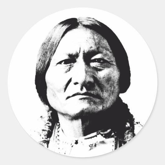 Sitting Bull Ronde Sticker (Voorkant)