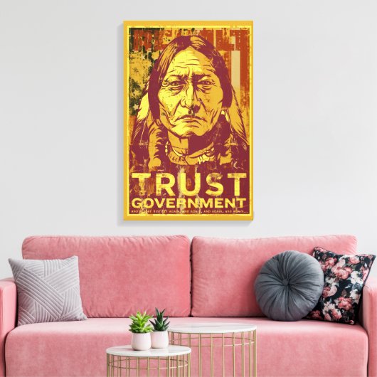 Sitting Bull Stretched Canvas Print (Insitu (Woonkamer))