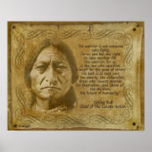 Sitting Bull Warrior cite. Impression rustique (Devant)