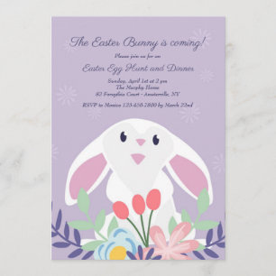 Sitting Bunny Invitation Kaart
