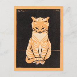 Sitting Cat - Julie de Graag - houtsnipkunst Briefkaart