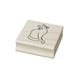 Sitting Cat Silhouette Art Stempel