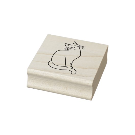 Sitting Cat Silhouette Art Stempel (Stempel)