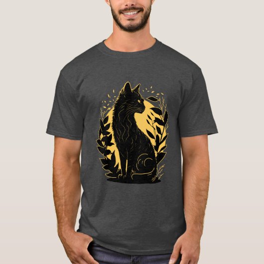 Sitting Cat T-shirt (Voorkant)