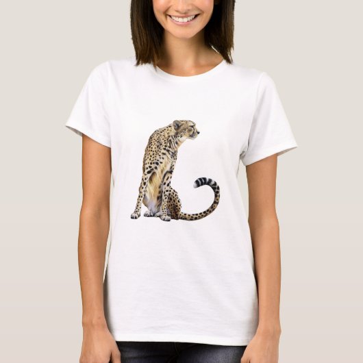 Sitting cheetah t-shirt (Voorkant)