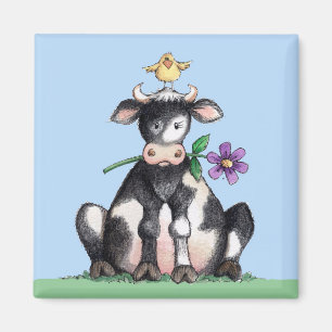 Sitting Cow - Magnet Magneet