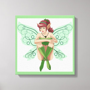 SITTING FAIRY CANVAS AFDRUK