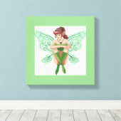 SITTING FAIRY CANVAS AFDRUK (Insitu (Houten vloer))