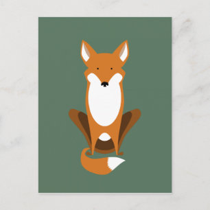 Sitting Fox Briefkaart