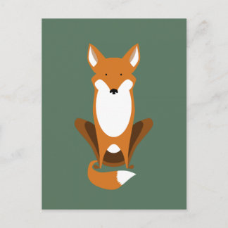 Sitting Fox Briefkaart