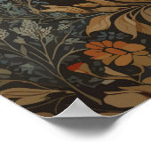  Sitting Fox William Morris geïnspireerd Floral Poster (Hoek)