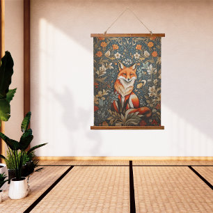 Sitting Fox William Morris geïnspireerd Hangend Wandkleed