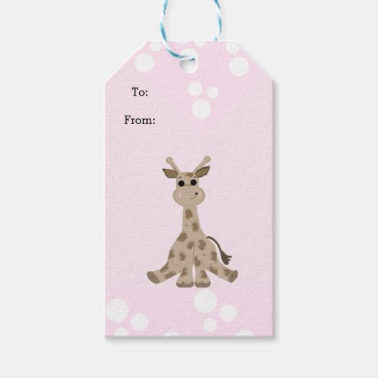 Sitting Giraffe Cadeaulabel (Voorkant)