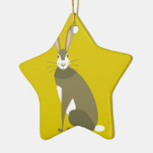 Sitting Hare Keramisch Ornament (Links)