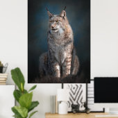 Sitting iberische lynx poster (Thuiskantoor)