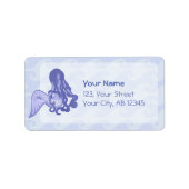 Sitting Mermaid Blue Etiket (Voorkant)