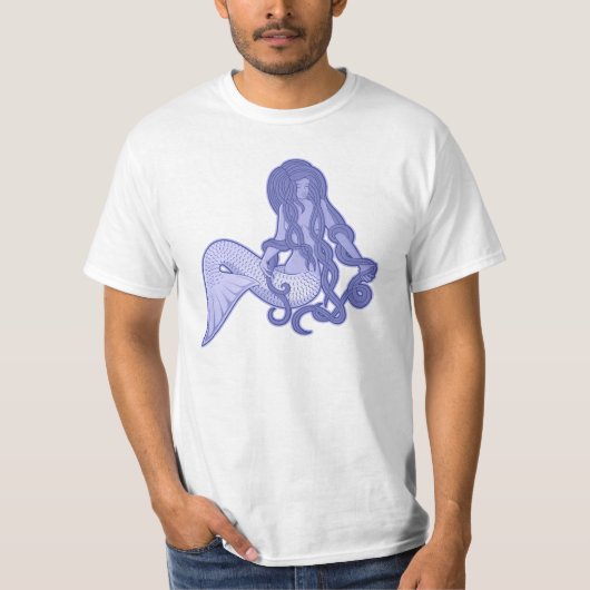 Sitting Mermaid Blue T-shirt (Voorkant)