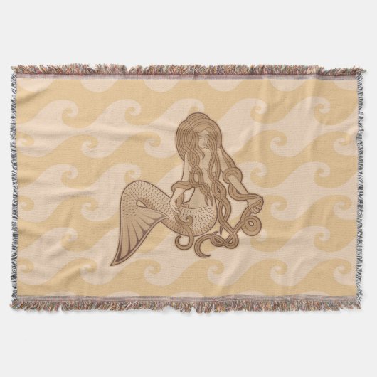 Sitting Mermaid Deken (Voorkant)