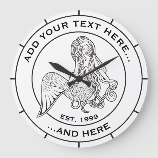 Sitting Mermaid Grote Klok (Voorkant)