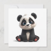 Sitting Panda Bear Cartoon Illustration Art Card (Voorkant)