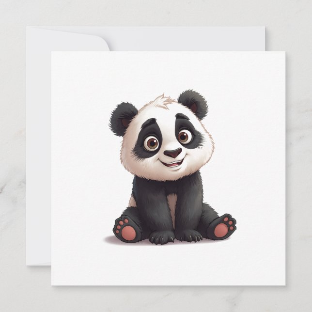 Sitting Panda Bear Cartoon Illustration Artwork (Voorkant)