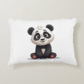 Sitting Panda Bear Cartoon Illustration Artwork Accent Kussen (Voorkant)
